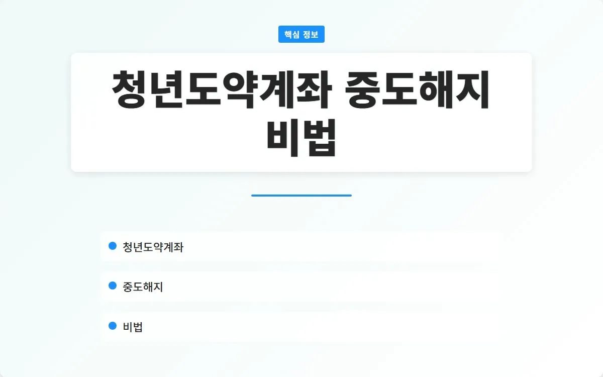 청년도약계좌 중도해지 후기 이미지 1