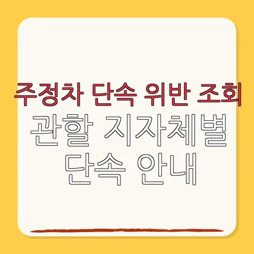 주정차 단속 위반 조회관할 지자체별단속 안내