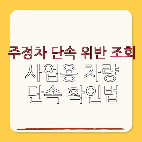 주정차 단속 위반 조회사업용 차량단속 확인법