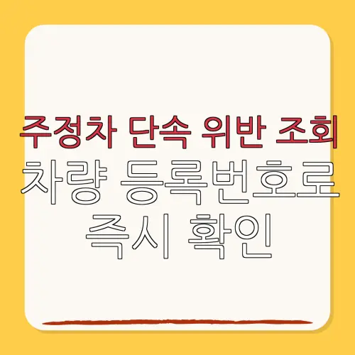 주정차 단속 위반 조회차량 등록번호로즉시 확인