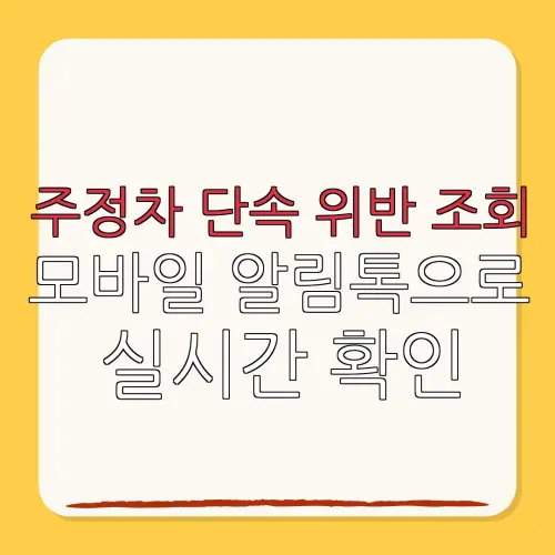 주정차 단속 위반 조회모바일 알림톡으로실시간 확인